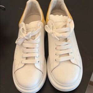 Alexander McQueen White and Yellow Sneakers